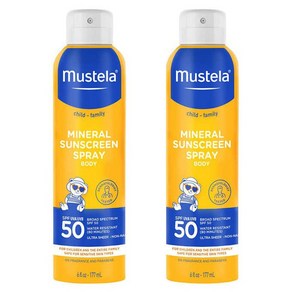 무스텔라 미네랄 선스크린 스프레이 SPF 50 177ml 2개세트 Mustela Mineal Sunsceen Spay SPF 50 6fl oz, 2개