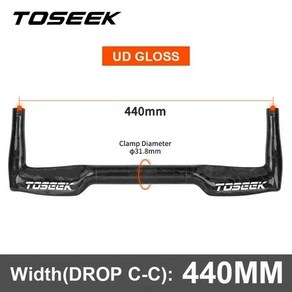 호환 TOSEEK 레이싱 사이클링용 초경량 탄소 섬유 TT 핸들바 로드 바이크 400mm 420mm 440mm