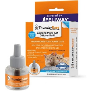 ThundeEase Multicat Calming Pheomone Diffuse Refill  Poweed by FELIWAY  Reduce Cat Conflict T, 30 Day Supply, 1개