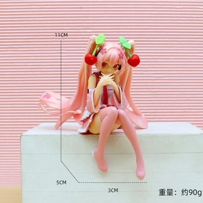 미쿠 하츠네미쿠 사쿠라미쿠 피규어 하츠네 애니메이션 핑크 원피스 PVC 모델 액션 장난감 체리 벚꽃 장식 선물 수집 신제품, [01] No Box, 1개