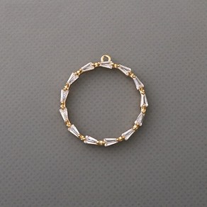 비즈아이 [7138-05]큐빅펜던트 스틱큐빅원/대 23mm 골드 1개