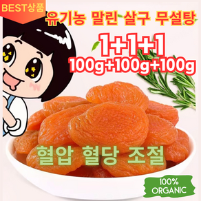 1+1+1 [양생추천] 유기농 말린 살구 무설탕 무설탕 말린살구 혈압 혈당 조절, 100g/봉지*6