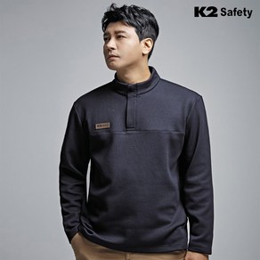 K2 세이프티 TS-F3201 티셔츠 스판 면 보온 기모 긴팔 라운드 반목 집업 상의 일상생활 작업복