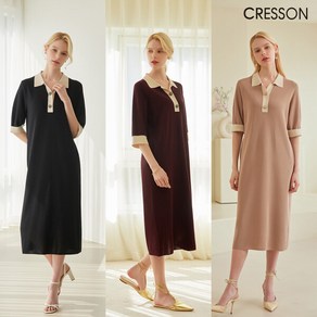 [런칭가 89000원]크레송CRESSON 22SS 배색 니트 원피스 1종