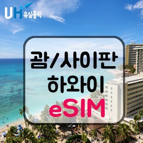 eSIM 하와이 괌 사이판 이심 e심 유심 태교여행 신혼여행 무제한 데이터, e심 데일리 플랜, 매일 500MB, 5일, 1개