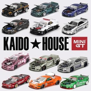 전투기 다이캐스트 Kaido House + MINIGT 1/64 닛산 스카이라인 GT-R (R34)(R33) 혼다 NSX 레이싱 Woks V3 V2 KHMG 자동차 합금 다이캐스, 06 649, 1개