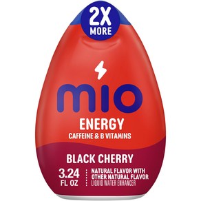 MiO Enegy Black Chey Liquid Wate Enhance Din MiO 에너지 블랙 체리 액상 수분 강화제 음료 믹스 2배 이상 3.24 Fl Oz, 1개