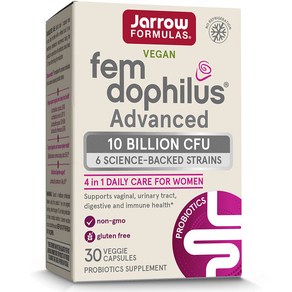 Jarrow Formulas 자로우 펨 도피러스 어드밴스드 유산균 100억 CFU 30캡슐 (상온보관용)