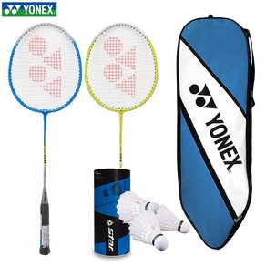 요넥스(YONEX) 배드민턴 라켓 (GR-201) 2PCS + 풀커버 가방 + 셔틀콕 3개 풀세트 구성 레저용 학교체육용, 1개