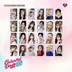 2025 아이브 포카 시즌그리팅 집합 IVE SEASON'S GREETINGS -Coloful Days with IVE 포토카드 앨범 굿즈, 24장