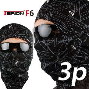 FERION F6 1+1+1 국내생산 바라클라바 전면마스크여름 워머 여름복면마스크 여름복면 얼굴햇빛가리개 바이크워머 바이크복면 여름바라클라바 발라크라바 일체형워머 발라클라바 넥워머, 블랙  1+1+1, 4개