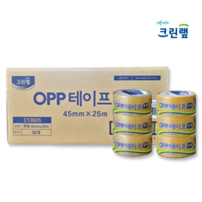 크린랲 OPP 테이프 미색 45mm*25M 당일발송, 1개