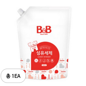 비앤비 섬유 유아 세제 리필, 1.5L, 1개