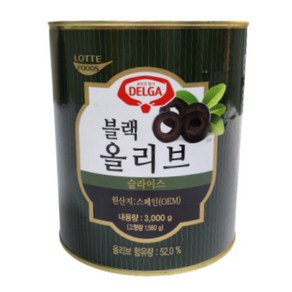 롯데 델가 블랙올리브 슬라이스 3kg 대용량 업소용, 2개