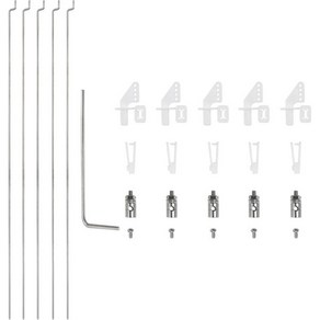 MECCANIXITY 5pcs 1.2x200mm Z 푸시로드 부품 및 1.3mm 조절식 커넥터 연결 스토퍼 DIY RC카 보트 비행기용 나일론 컨트롤 혼헬리콥터 모델 교체