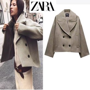 자라 더블 브레스트 크롭 코트 자켓 ZARA 2컬러