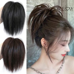 트루러비 텐지 포니테일 까치머리 집게핀 붙임머리 셀프 간편 브릿지 슬릭번 스타일 부분가발, 내츄럴블랙, 1개