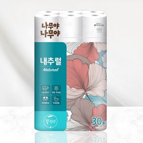 나무야나무야 내추럴 3겹 고급롤화장지, 27m, 30롤, 6개