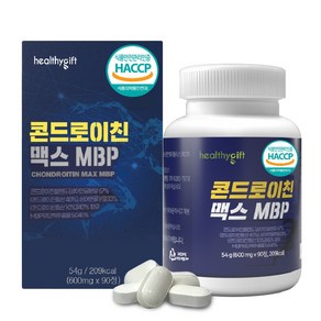 [런칭 특가] 콘드로이친 맥스 MBP 식약처 HACCP 인증 상어연골 분말 유단백 추출물, 90정, 1개