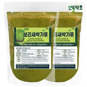 국내산 새싹보리 분말 가루 보리새싹 가루 청정지역 제주도산, 2개, 500g