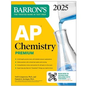 (영문도서) AP Chemisty 2025: 6 Pactice Tests + Compehensive Review + Online Pactice Papeback, Baons Educational Sevices, English, 9781506291796