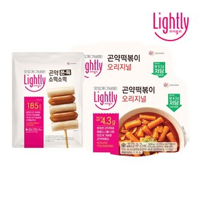 라이틀리 곤약 떡볶이 300g x 2개 + 소떡소떡 500g(100g 5입), 곤약떡볶이 오리지널 2개 + 소떡소떡