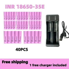 18650 충전식 리튬 이온 18650 배터리 INR18650 35E 3500mAh 3.7v 3500mAh 25A 방전 100, 40개