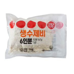 식자재왕 생수제비 6인분 (냉장), 6개, 1kg