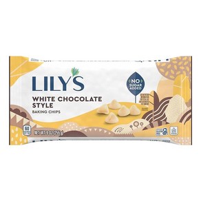 LILYS 화이트 초콜릿 스타일 글루텐 프리 무설탕 베이킹 칩 백 255g9온스 3개, 255g