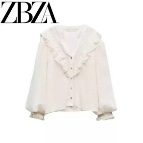 흰색블라우스 ZARA 자라 덧장 아사 8088825