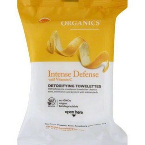 Avalon Oganics Intense Defense 아발론 오가닉스 인텐스 디펜스 비타민C 디톡싱 클렌징 티슈 30장 4팩, 4개