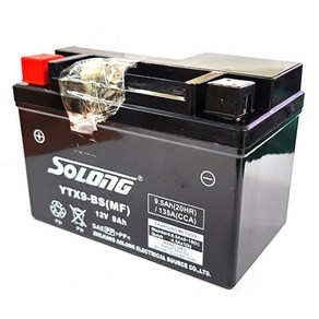 SOLONG YTX9-BS 완전밀폐형 12V9AH 오토바이배터리 포르테 쥬드 보이져125 딩크 시티에이스 신형 카이트 메가젯 요타 베스비 버그만125 조이맥스 카이트 배터리 소롱, SOLONG-YTX9-BS(완전밀폐형), 1개