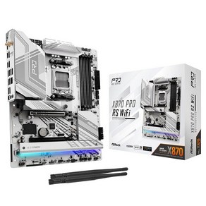 ASRock X870 Po RS WiFi AMD 라이젠 소켓 AM5 ATX 마더보드 USB4 DDR5 8000MHz 256GB SATA3 6.0Gbs, 1개