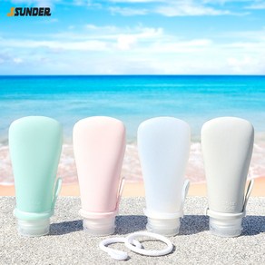 썬더 3세대 여행용 실리콘공병 샤워파우치 수영장 트래블보틀, 1세트, 파우치증정