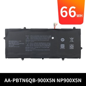 AA-PBTN6QB 삼성 노트북 호환 배터리 NT900X5N 66Wh 5800mAh, 1개