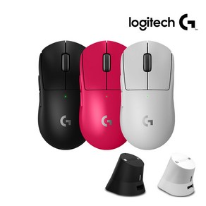 로지텍 코리아 (정품) 로지텍 G PRO X SUPERLIGHT2 슈퍼라이트2 지슈라2 무선 게이밍 마우스+ 이메이션 충전독 패키지, 핑크마우스+블랙충전독