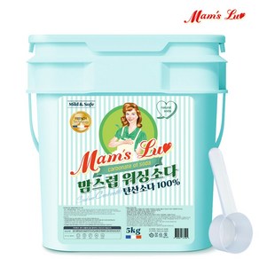 맘스럽 워싱소다 버킷 5kg 탄산소다 100% 프리미엄 세탁세제 1등급품질 초강력 세탁보조제 100% 탈취인증 찌든때 박살 전문세탁소용, 1개