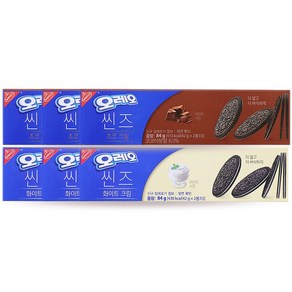 오레오 씬즈 84g 혼합 x6개(화이트 크림x3 + 초코 크림x3)