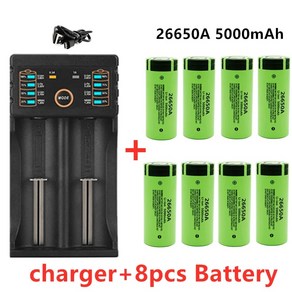 100 26650 배터리 5000mAh 37V 50A 리튬 이온 충전지 26650A LED 손전등 및 충전기 신제품, 1개