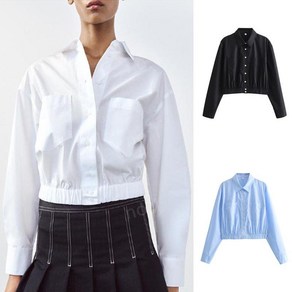 자라 셔츠 라펠 크로프드샤트 패치 포켓 zara 3컬러