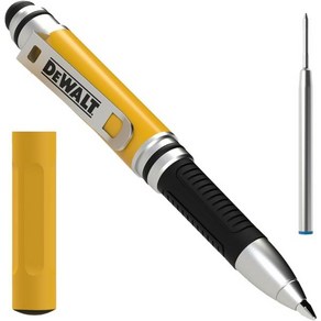 DEWALT 3-in-1 스타일러스 펜 포켓 사이즈 팁이 있는 볼펜 EDC 잉크 카트리지 포함 아빠를 위한 선물, 1개