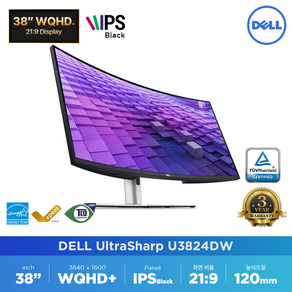 DELL 울트라샤프 U3824DW 38인치 IPS USB-C 허브 WQHD 커브드 모니터