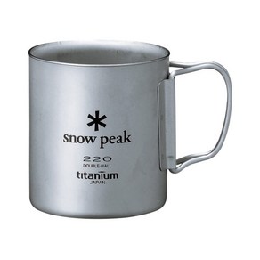 스노우피크 snow peak 티타늄 이중 머그컵 220ml, 1개