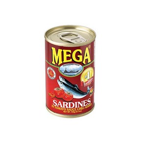 Mega Sadines in Tomato Sauce with Chili 메가 사딘스 토마토 칠리, 1개, 155g