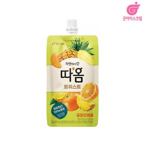 빙그레 따옴 트위스트 귤파인애플 파우치 아이스크림, 24개, 150ml