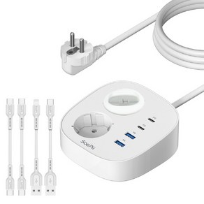 Soopii GaN 65W 2구 콘센트 4000W USB 초고속 멀티충전기 GC10 케이블포함