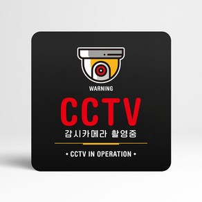 루리앤메리 74 CCTV 촬영중 블랙 오피스 안내판 금지 표지판 18x18cm