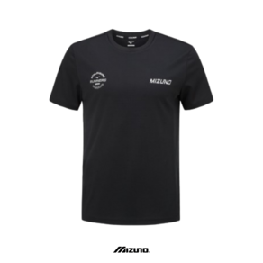 [국내배송] 미즈노 RUNNING SHORT SLEEVE 블랙 캐주얼 남성용 반팔티셔츠