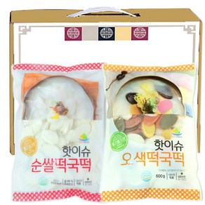 설선물/단체선물/기업선물/답례품/리타방앗간 순쌀 오색 떡국떡 선물세트 1.2kg-1박스 x 5세트, 1.2kg