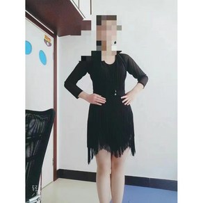 언발란스 밑단 수술 여성 라틴댄스복 스포츠 댄스 방송댄스복 원피스, M, 레드반팔